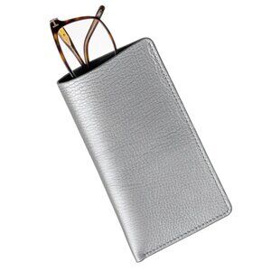 Authentic Deer Leather Glasses Case – Unisex Pearl Gray